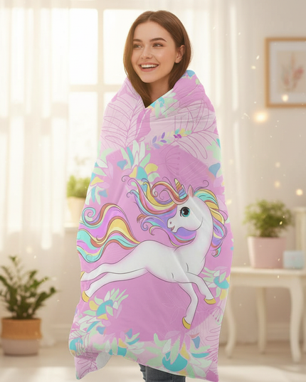 tropical unicorn bedding - in-use
