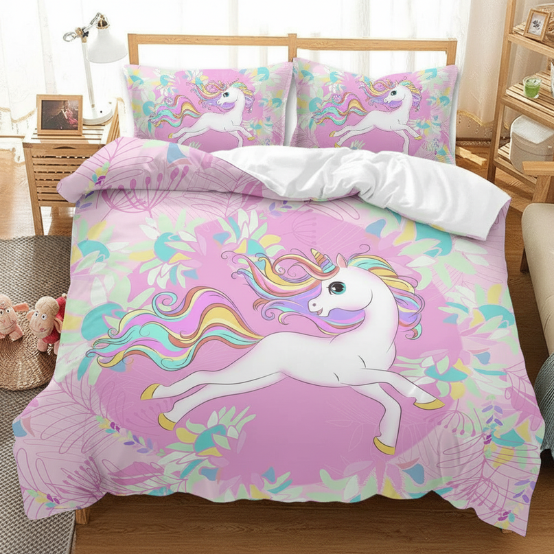tropical unicorn bedding - lifestyle
