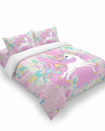 tropical unicorn bedding - white-bg