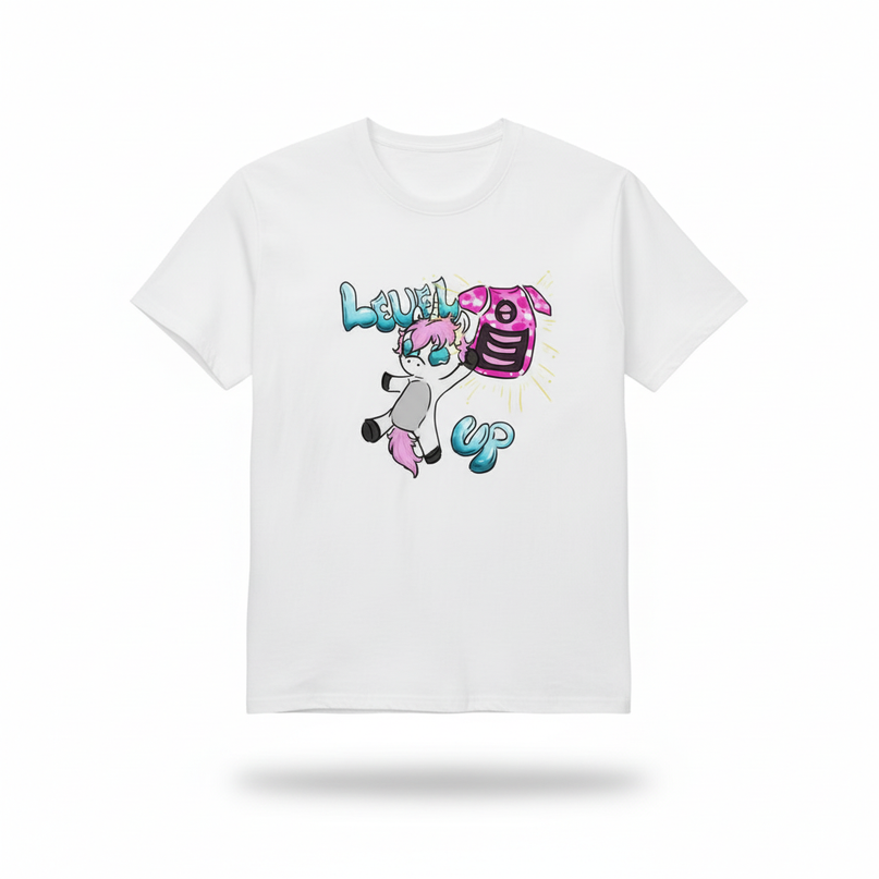 turquoise unicorn shirt - white-bg