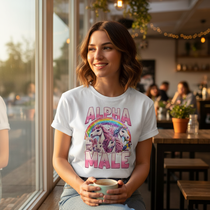 unicorn 1st birthday shirt - in-use