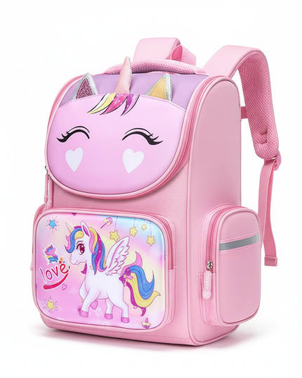 unicorn 3d school backpack small pink - white-bg