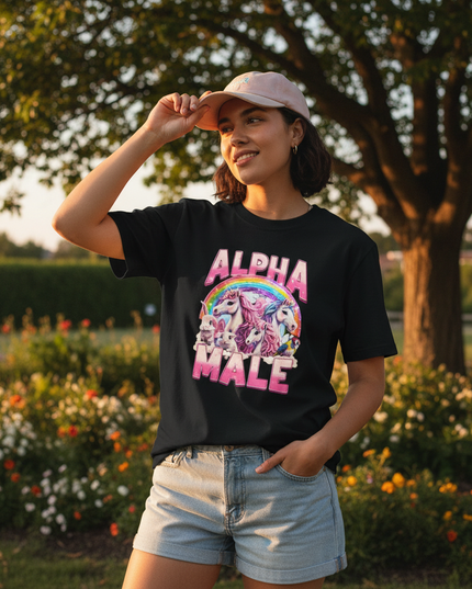 unicorn 4th birthday shirt - in-use