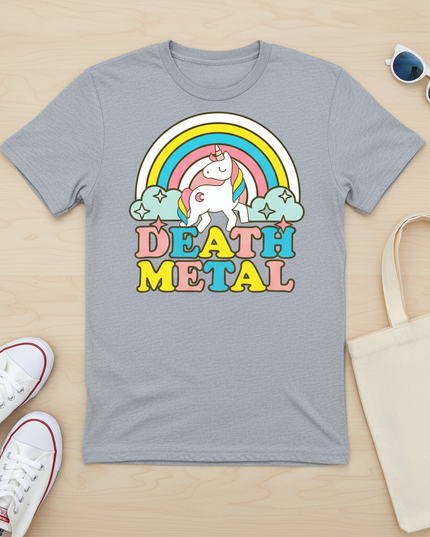 unicorn academy shirt - flat-lay