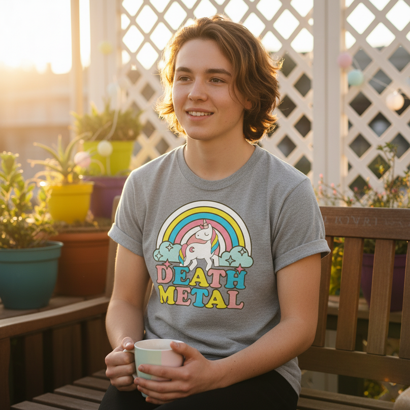 unicorn academy shirt - in-use