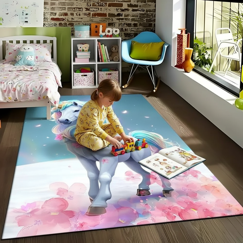 unicorn accent rug - in-use