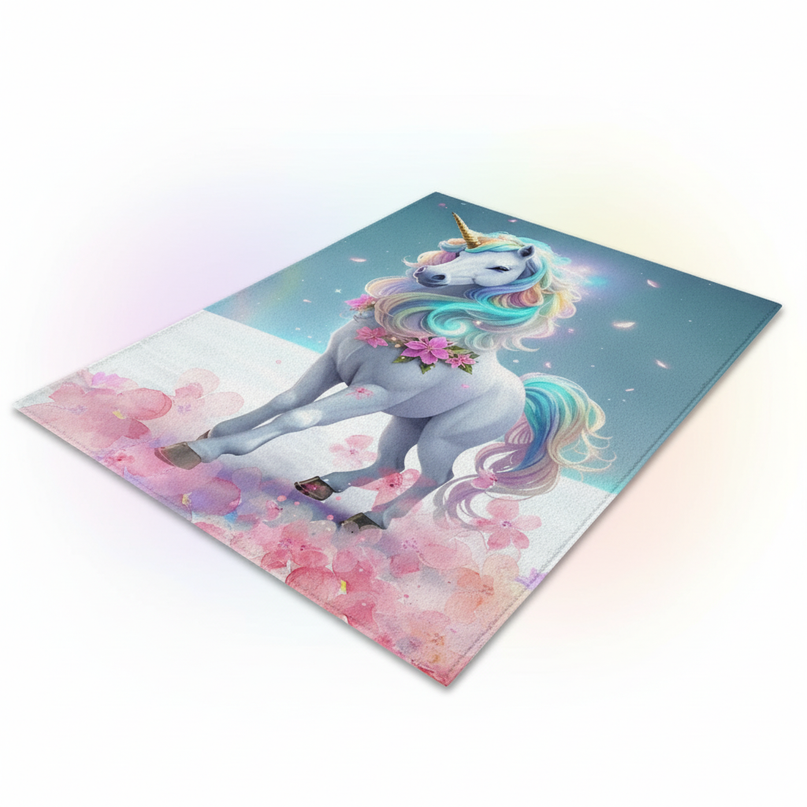 unicorn accent rug - white-bg