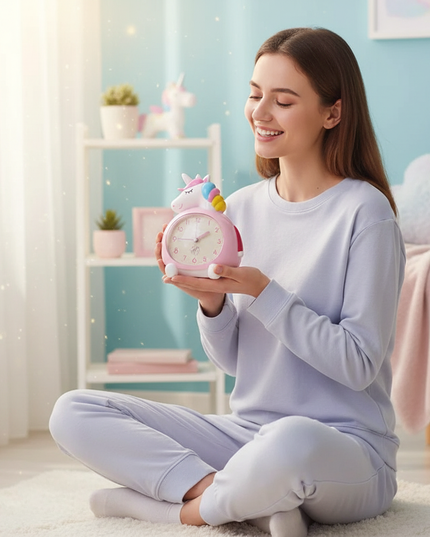 unicorn alarm clock - in-use