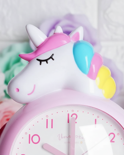 unicorn alarm clock with light - detail