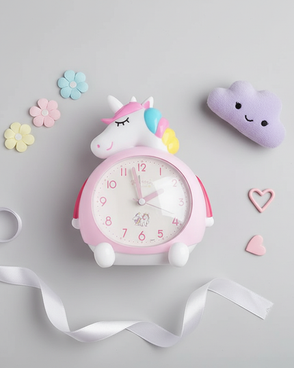 unicorn alarm clock with light - flat-lay