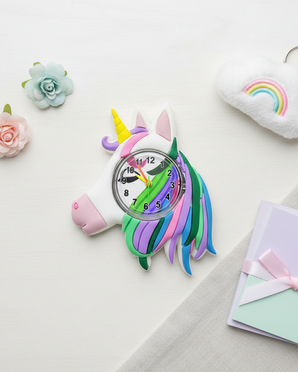 unicorn analog watch - flat-lay