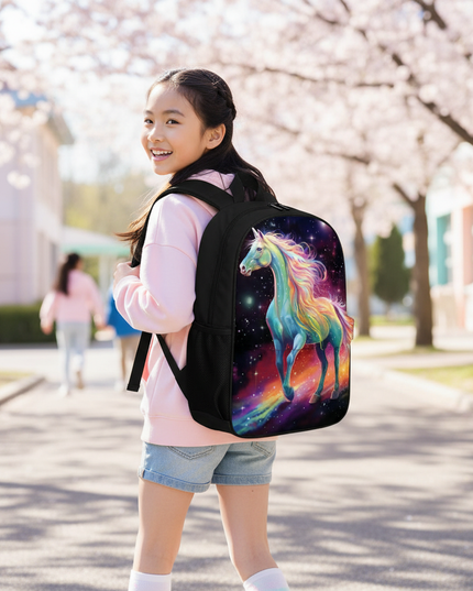 unicorn anime print backpack - in-use