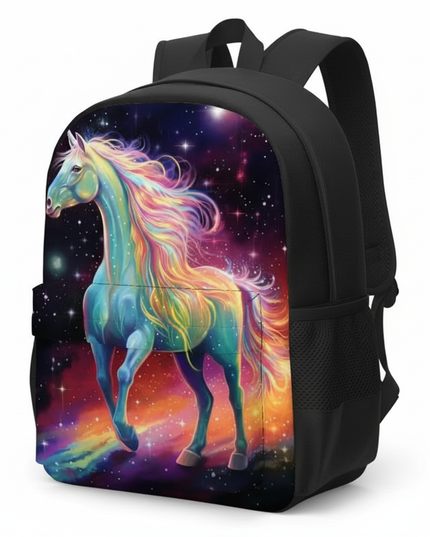 unicorn anime print backpack - white-bg