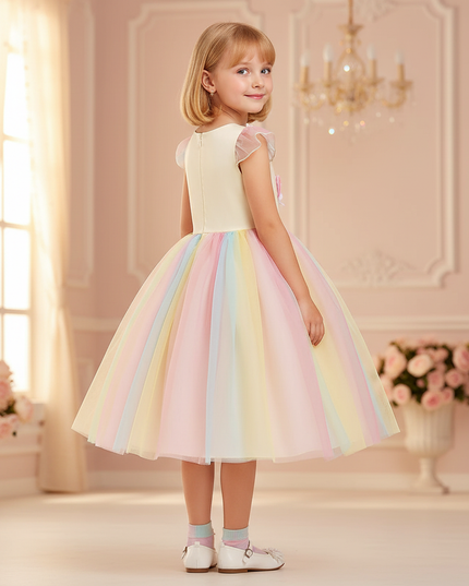 unicorn applique dress girls - back
