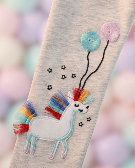 unicorn applique leggings - detail