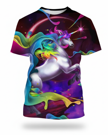 unicorn art print shirt - white-bg