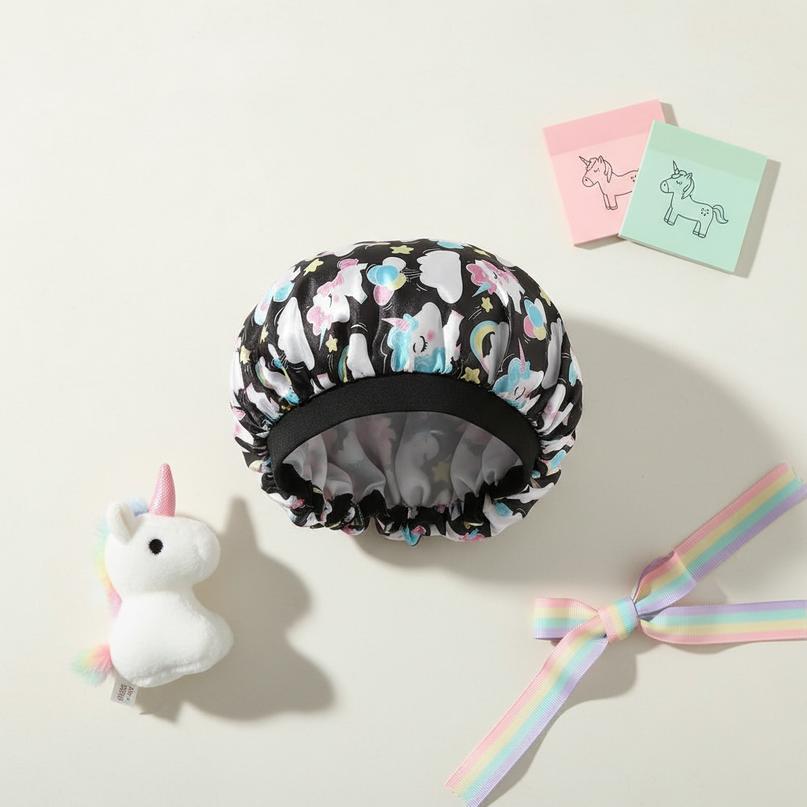 unicorn baby bonnet - flat-lay