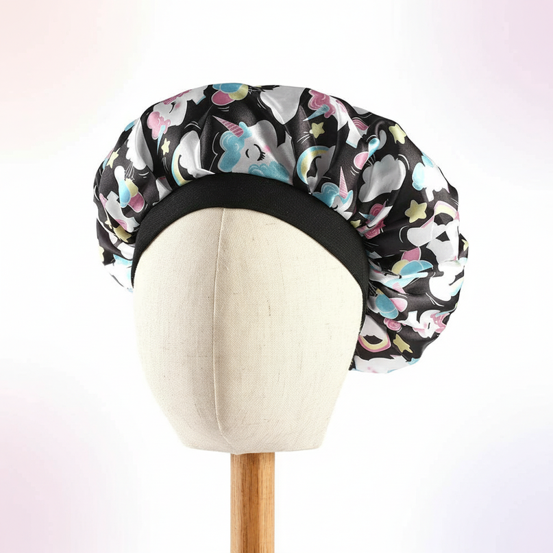 unicorn baby bonnet - white-bg