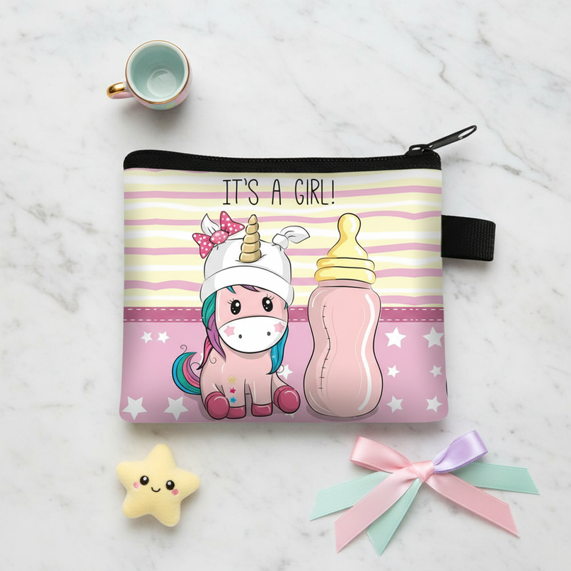unicorn baby girl purse - flat-lay