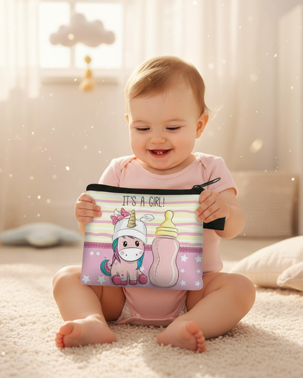 unicorn baby girl purse - in-use