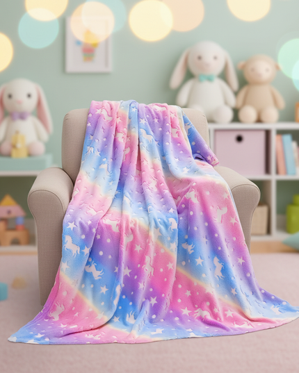unicorn baby shower blanket - lifestyle