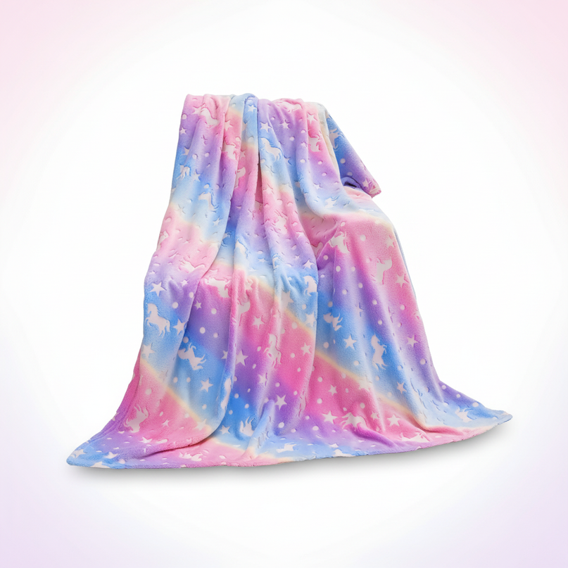 unicorn baby shower blanket - white-bg