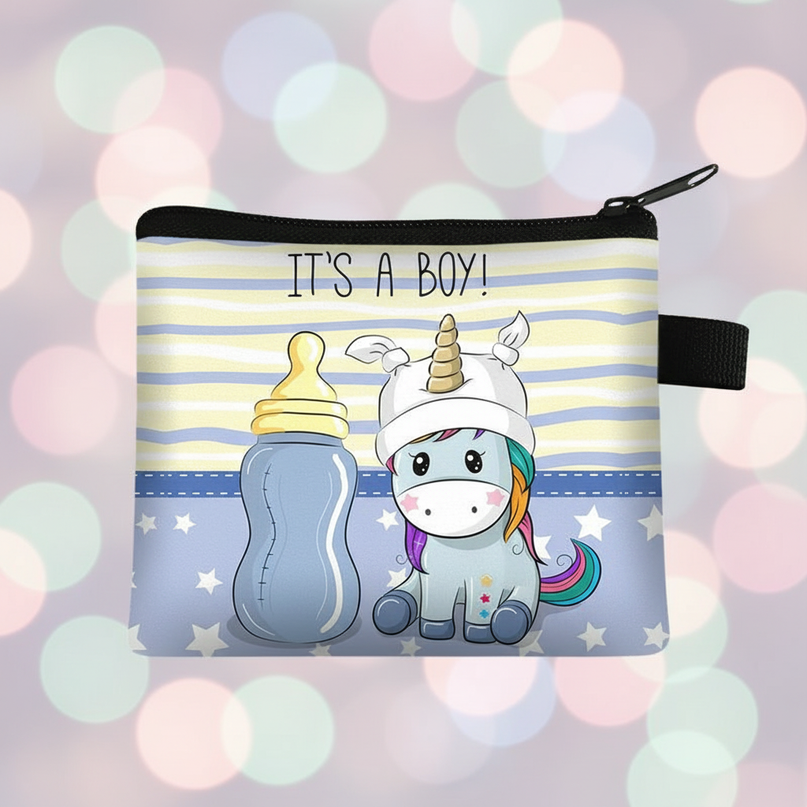 unicorn baby shower purse - detail