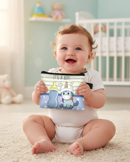 unicorn baby shower purse - in-use