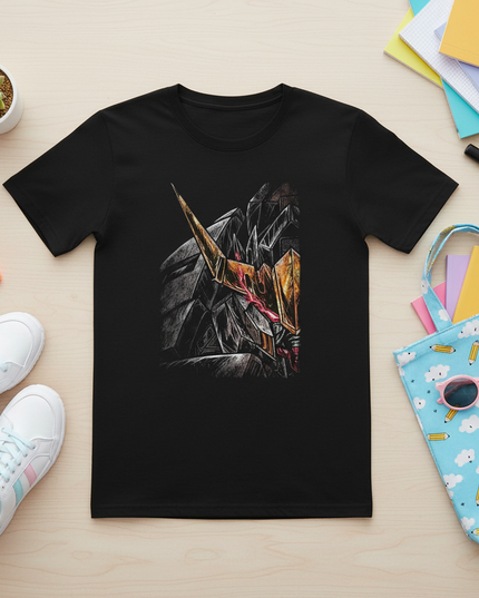 unicorn back school shirt - flat-lay