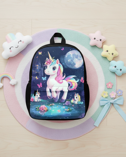 unicorn backpack for elementary school - flat-lay