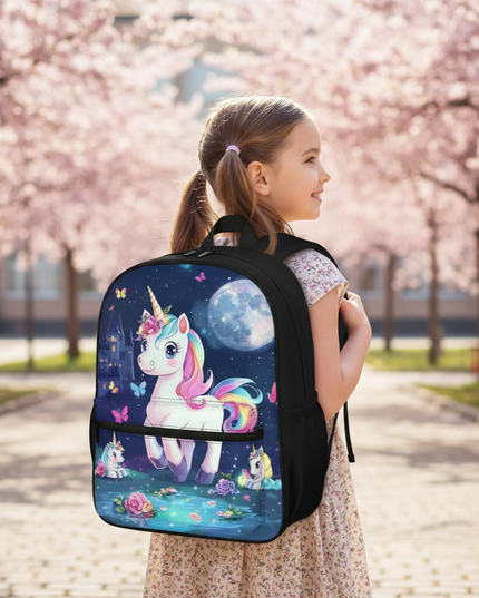 unicorn backpack for elementary school - in-use