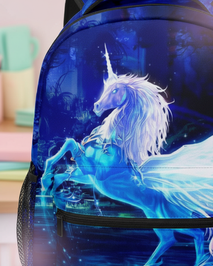 unicorn backpack for school - detail