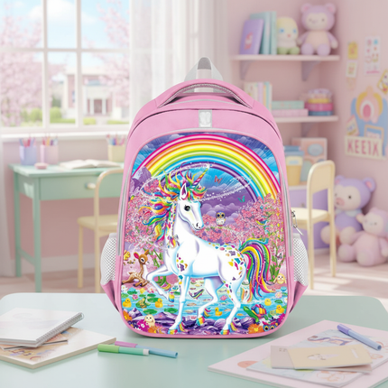 unicorn backpack girl purple print - lifestyle