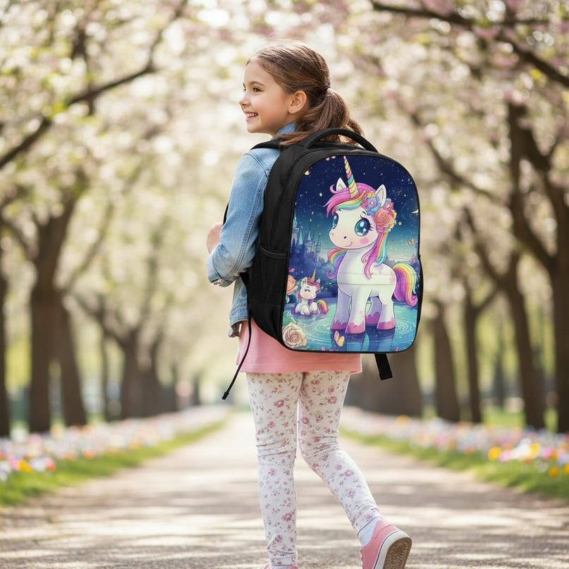 unicorn backpack for girls - in-use