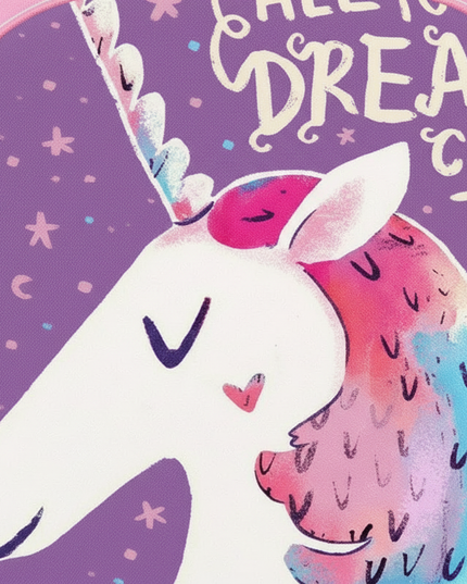 unicorn backpack for girls pink - detail