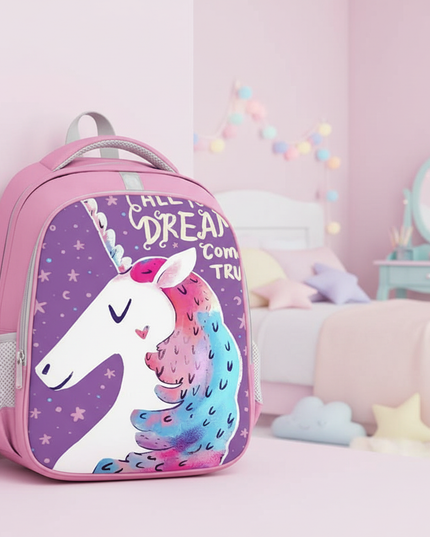 unicorn backpack for girls pink - lifestyle