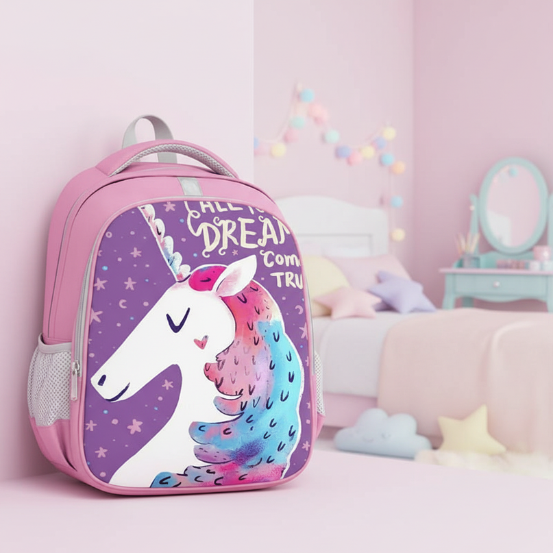 unicorn backpack for girls pink - lifestyle