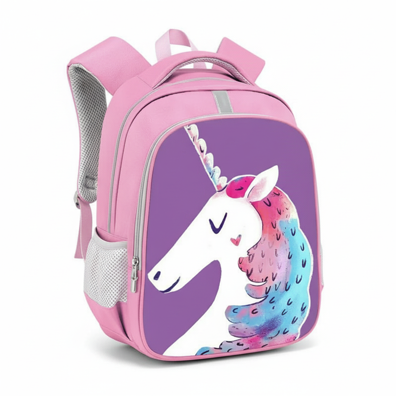 unicorn backpack for girls pink - white-bg
