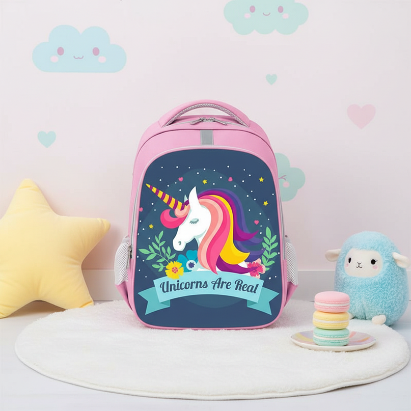 unicorn backpack kawaii print pink - lifestyle