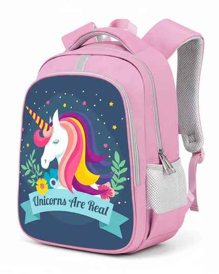 unicorn backpack kawaii print pink - white-bg
