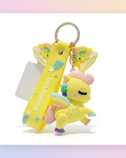 unicorn backpack keychain - white-bg