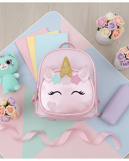 unicorn backpack for preschool - flat-lay