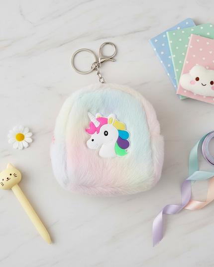 unicorn backpack purse - flat-lay