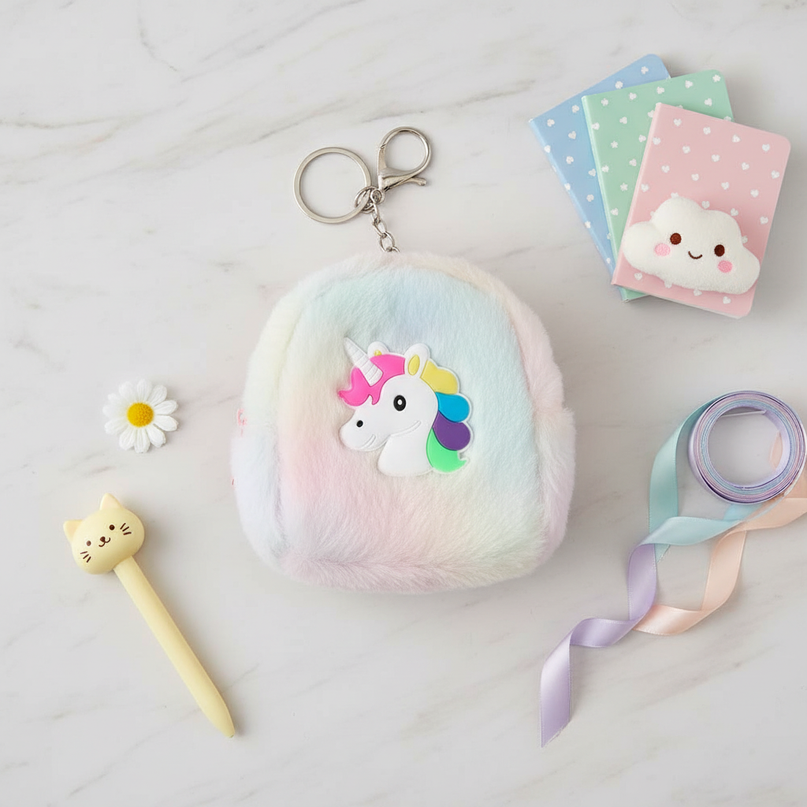 unicorn backpack purse - flat-lay