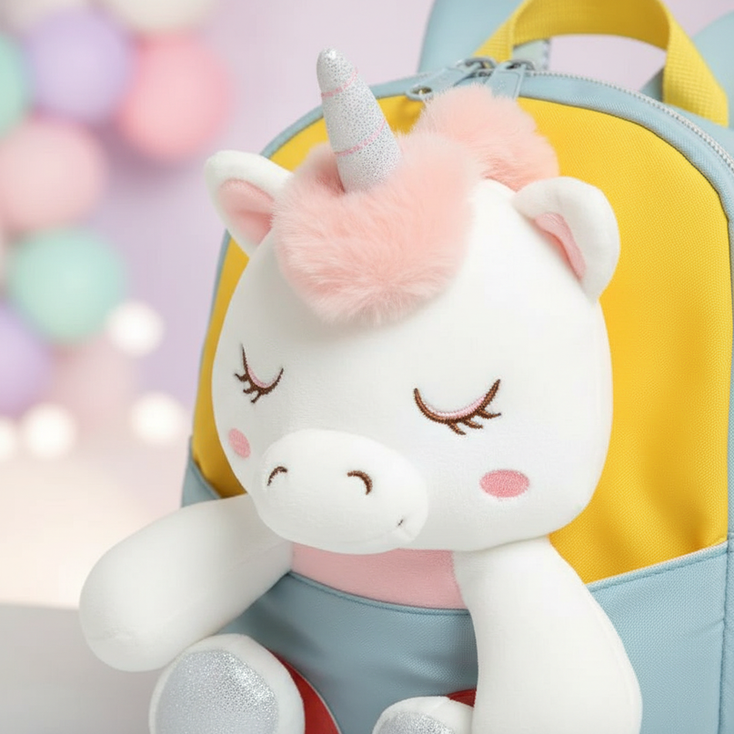 unicorn backpack for toddler girl - detail