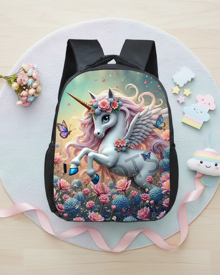 unicorn backpack for toddler girls - flat-lay