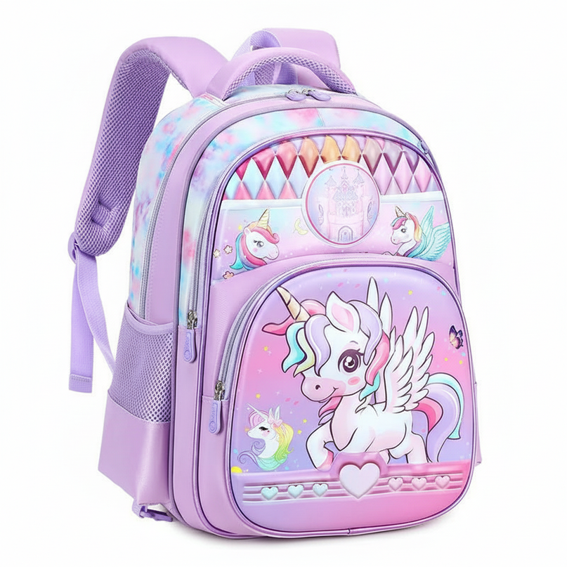 unicorn backpack with lunch box - white-bg