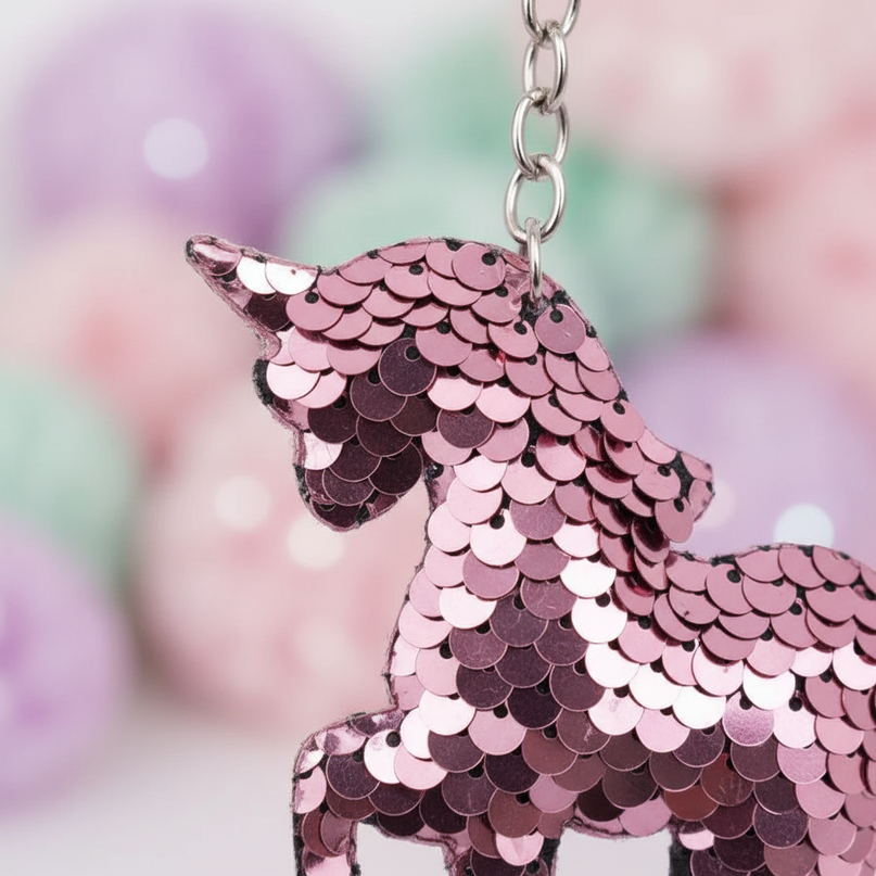 unicorn bag charm keychain - detail