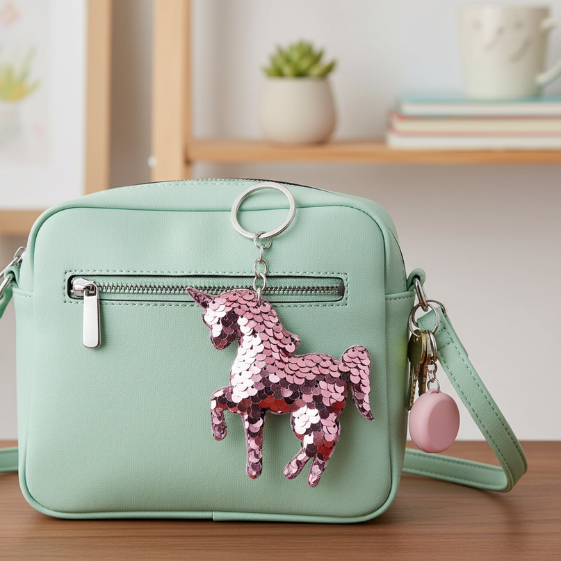 unicorn bag charm keychain - lifestyle