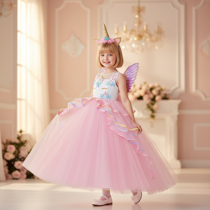 unicorn ball gown dress - front